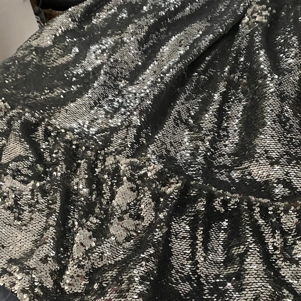 Anthropologie Silver Sequin One-Shoulder Midi Dress - Picture 6 of 8